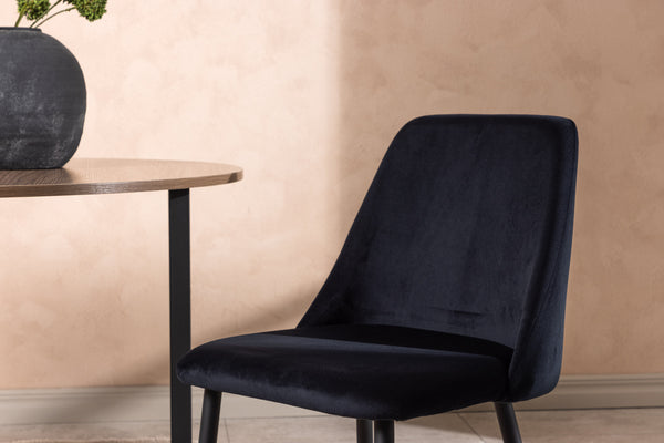 Matstolar NIGHT Sammet 87x49x56cm Svart-2st