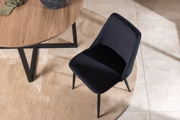Matstolar NIGHT Sammet 87x49x56cm Svart-2st