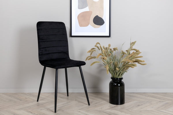 Matstolar WINDU Sammet 94x43x49cm Svart-2st