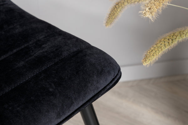 Matstolar WINDU Sammet 94x43x49cm Svart-2st