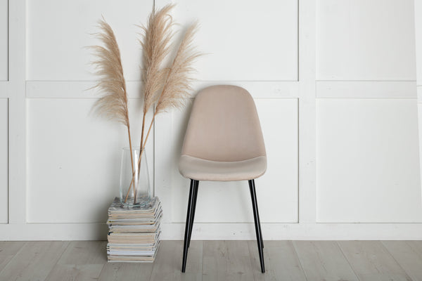 Matstolar POLAR Sammet 88x44x53cm Beige-2st