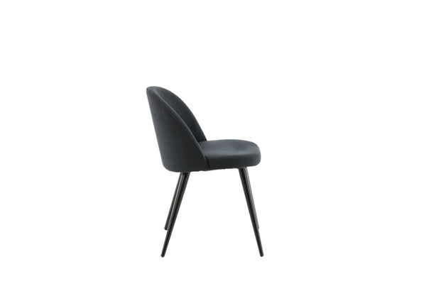 Matstolar VELVET Polyester 76.5x50x57cm Svart-2st