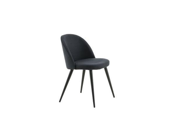 Matstolar VELVET Polyester 76.5x50x57cm Svart-2st