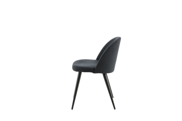 Matstolar VELVET Polyester 76.5x50x57cm Svart-2st