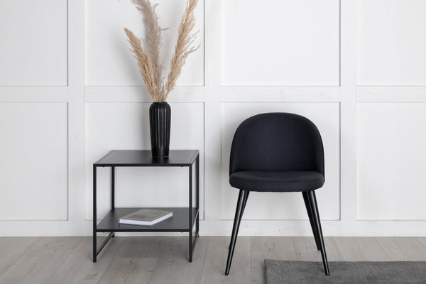 Matstolar VELVET Polyester 76.5x50x57cm Svart-2st