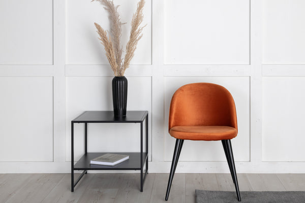 Matstolar VELVET Sammet 76.5x50x57cm Rostig orange-2st