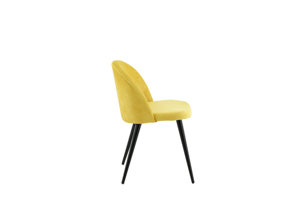 Matstolar VELVET Sammet 76.5x50x57cm Gul-2st
