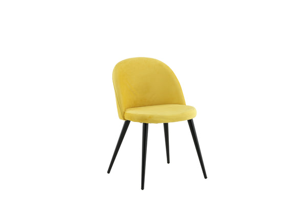 Matstolar VELVET Sammet 76.5x50x57cm Gul-2st