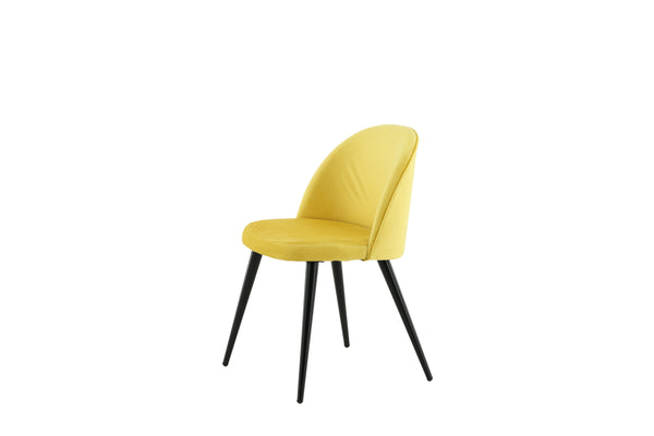 Matstolar VELVET Sammet 76.5x50x57cm Gul-2st