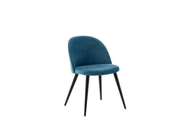 Matstolar VELVET Sammet 76.5x50x57cm Blå-2st