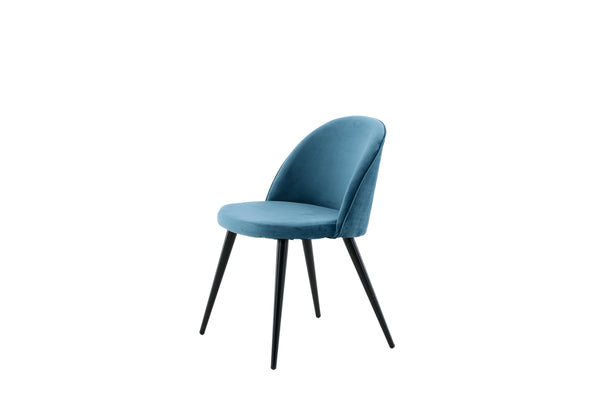 Matstolar VELVET Sammet 76.5x50x57cm Blå-2st
