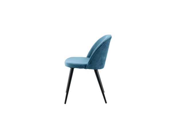 Matstolar VELVET Sammet 76.5x50x57cm Blå-2st