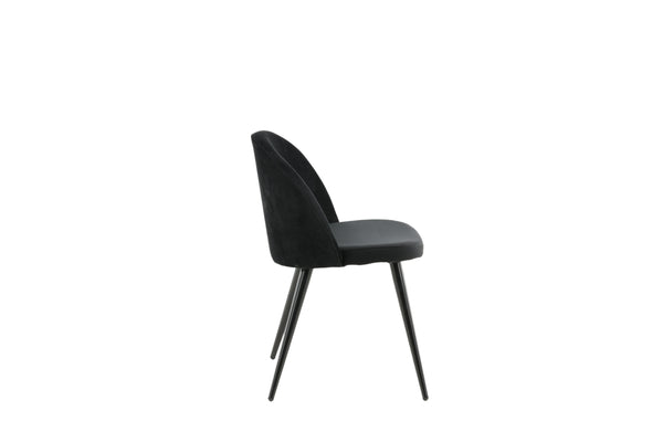 Matstolar VELVET Sammet 76.5x50x57cm Svart-2st