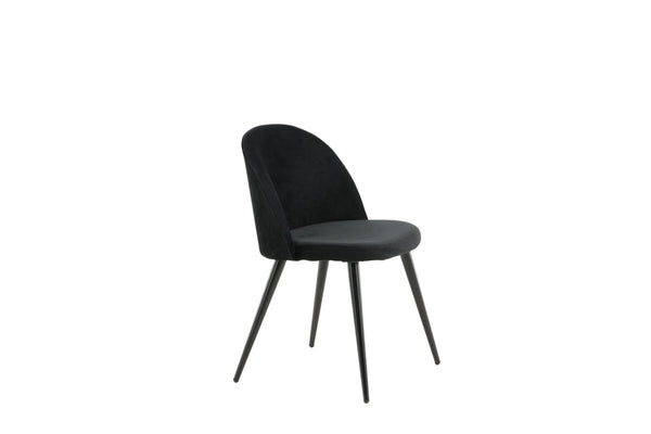 Matstolar VELVET Sammet 76.5x50x57cm Svart-2st