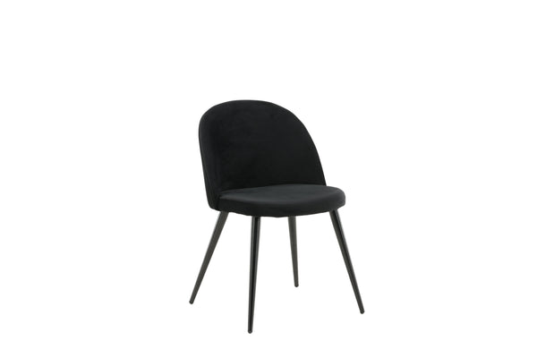 Matstolar VELVET Sammet 76.5x50x57cm Svart-2st