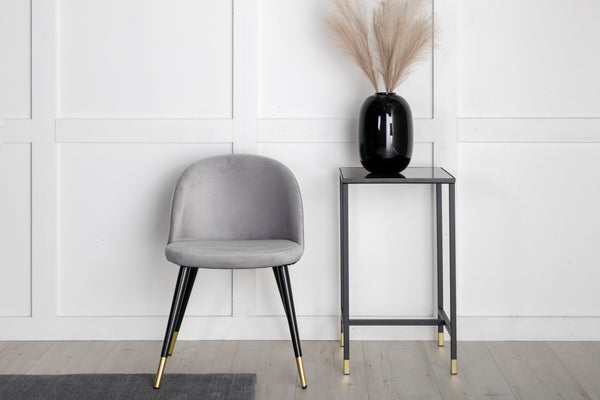 Matstolar VELVET Sammet 76.5x50x57cm Grå-2st