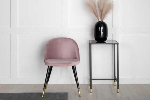 Matstolar VELVET Sammet 76.5x50x57cm Dammigt rosa-2st