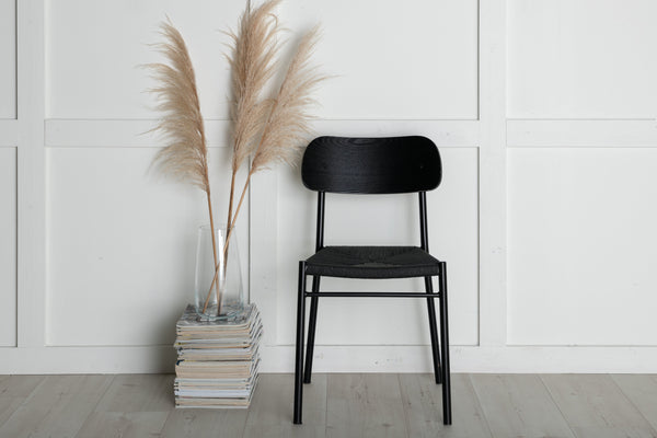 Matstolar POLLY Rattan 88x49x55cm Svart-2st
