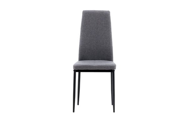 Dining chairs PETRA Polyester 99x42x45cm Dark grey-2pcs