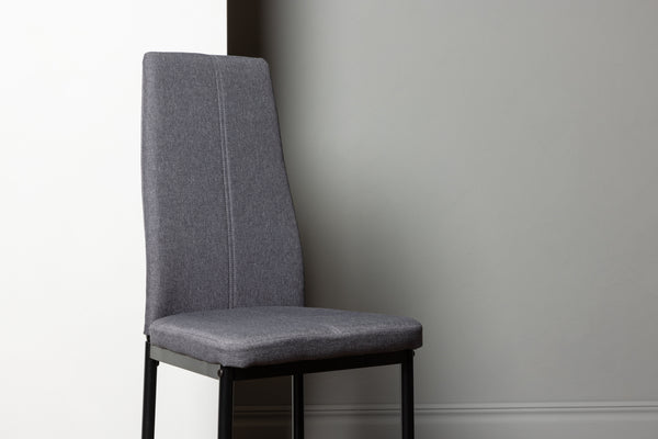 Dining chairs PETRA Polyester 99x42x45cm Dark grey-2pcs