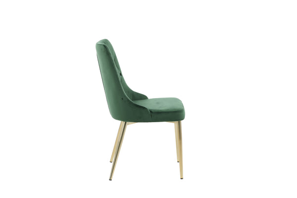Matstolar VELVET DELUXE Sammet 88.5x50x66cm Grön-2st