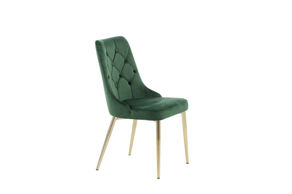 Matstolar VELVET DELUXE Sammet 88.5x50x66cm Grön-2st