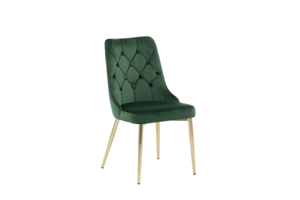 Matstolar VELVET DELUXE Sammet 88.5x50x66cm Grön-2st