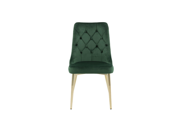 Matstolar VELVET DELUXE Sammet 88.5x50x66cm Grön-2st