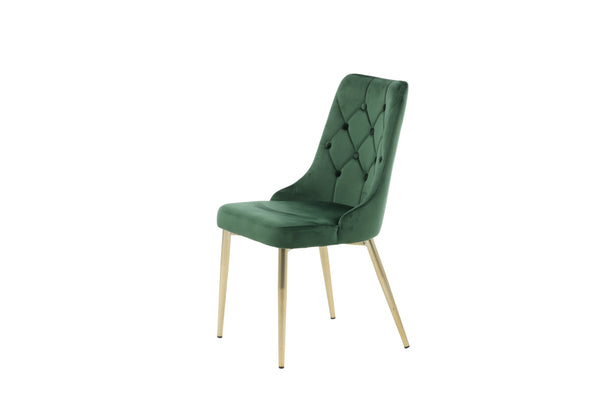 Matstolar VELVET DELUXE Sammet 88.5x50x66cm Grön-2st