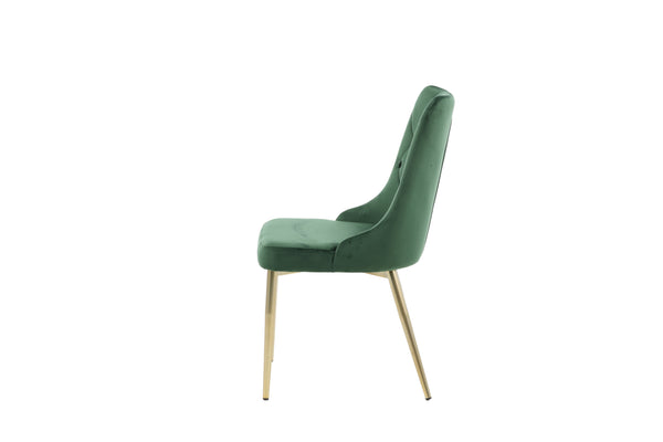 Matstolar VELVET DELUXE Sammet 88.5x50x66cm Grön-2st