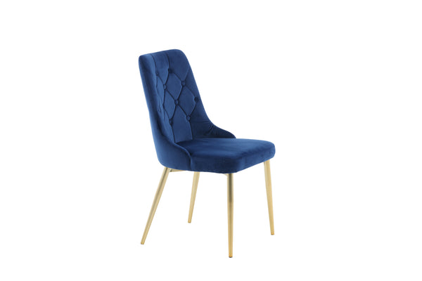 Matstolar VELVET DELUXE Sammet 88.5x50x66cm Blå-2st
