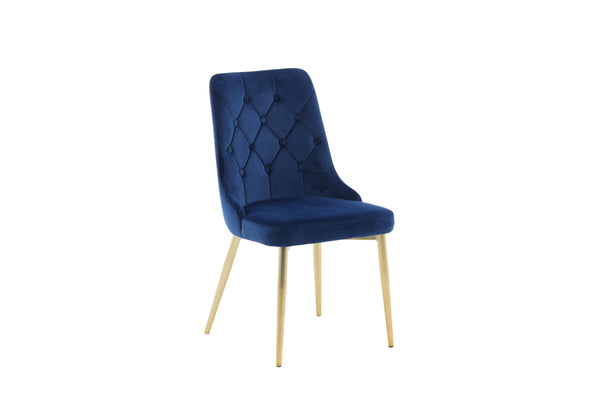 Matstolar VELVET DELUXE Sammet 88.5x50x66cm Blå-2st