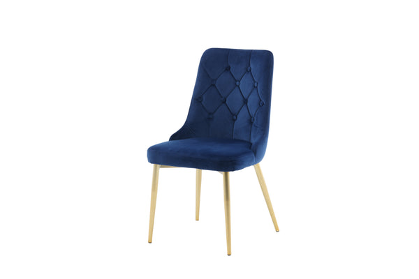 Matstolar VELVET DELUXE Sammet 88.5x50x66cm Blå-2st