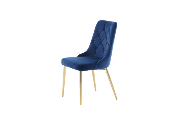Matstolar VELVET DELUXE Sammet 88.5x50x66cm Blå-2st