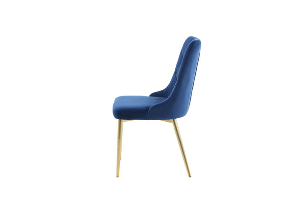 Matstolar VELVET DELUXE Sammet 88.5x50x66cm Blå-2st