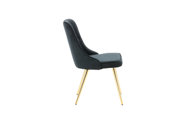Matstolar VELVET DELUXE Sammet 88.5x50x66cm Svart-2st