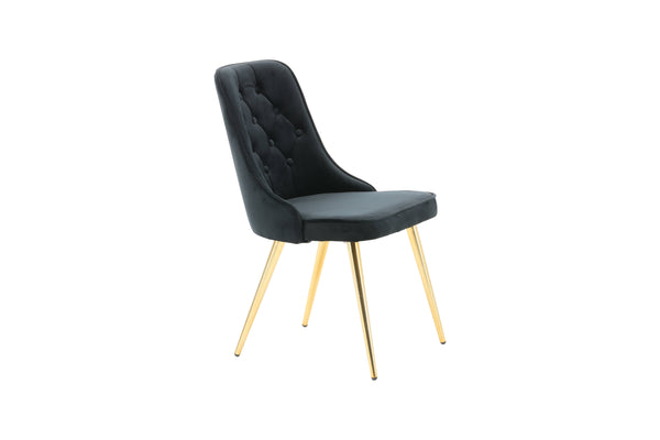 Matstolar VELVET DELUXE Sammet 88.5x50x66cm Svart-2st