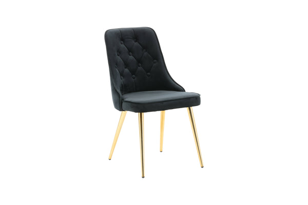 Matstolar VELVET DELUXE Sammet 88.5x50x66cm Svart-2st