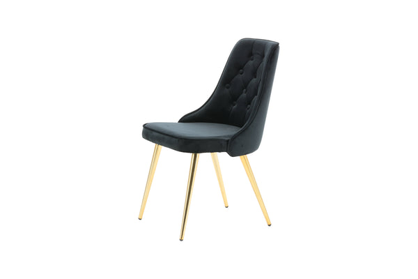 Matstolar VELVET DELUXE Sammet 88.5x50x66cm Svart-2st