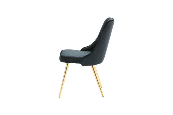 Matstolar VELVET DELUXE Sammet 88.5x50x66cm Svart-2st