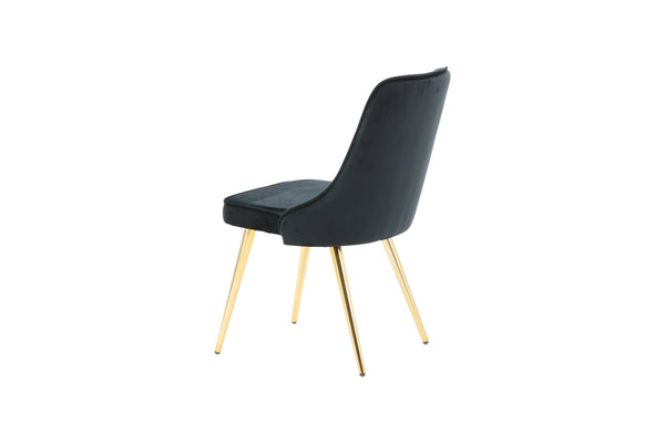 Matstolar VELVET DELUXE Sammet 88.5x50x66cm Svart-2st