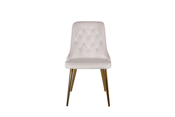 Matstolar VELVET DELUXE Sammet 88.5x50x66cm Beige-2st