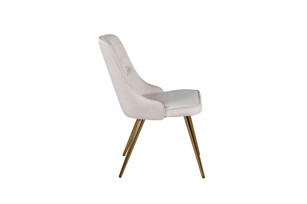 Matstolar VELVET DELUXE Sammet 88.5x50x66cm Beige-2st