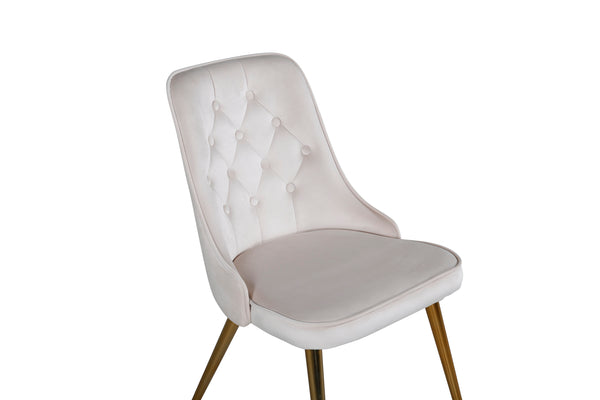 Matstolar VELVET DELUXE Sammet 88.5x50x66cm Beige-2st