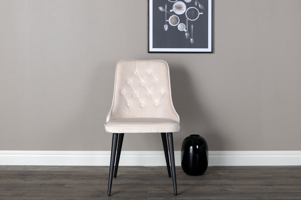 Matstolar VELVET DELUXE Sammet 88.5x50x66cm Beige-2st
