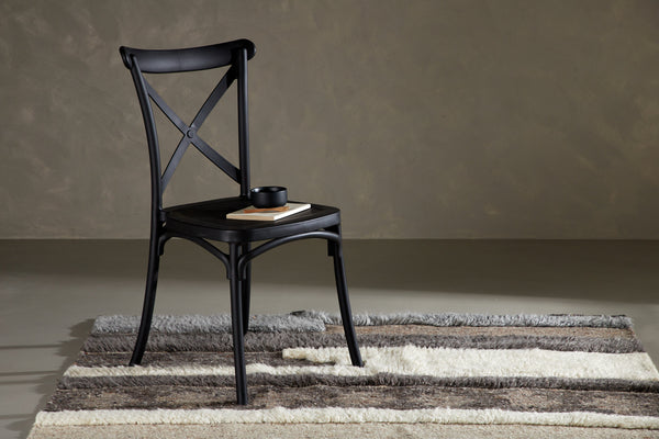 Matstolar CROSETT Plast 90x52x55cm Svart-2st