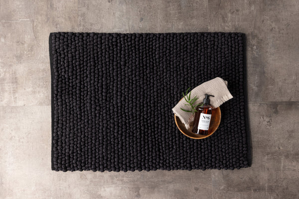 Badrumsmatta WILMER  Polyester 50x80 Svart