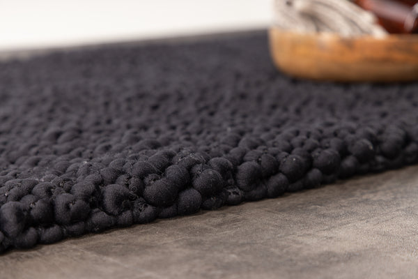 Badrumsmatta WILMER  Polyester 50x80 Svart