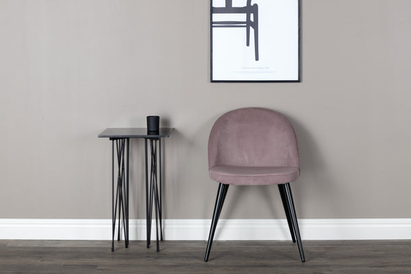 Matstolar VELVET Manchester 76.5x50x57cm Dammigt rosa-2st