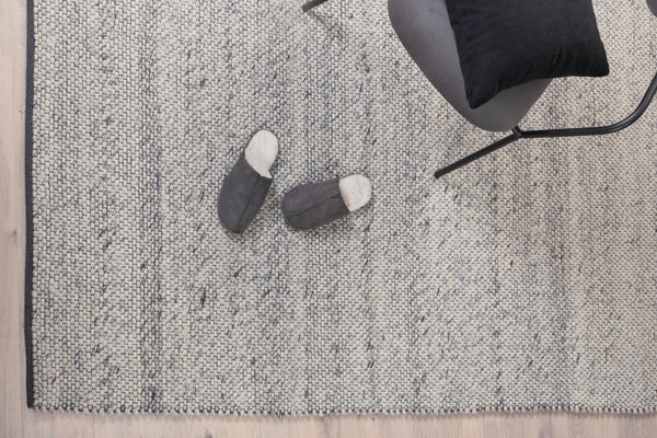 Rechteckiger Teppich GANGA Wolle 240x170cm-Grau